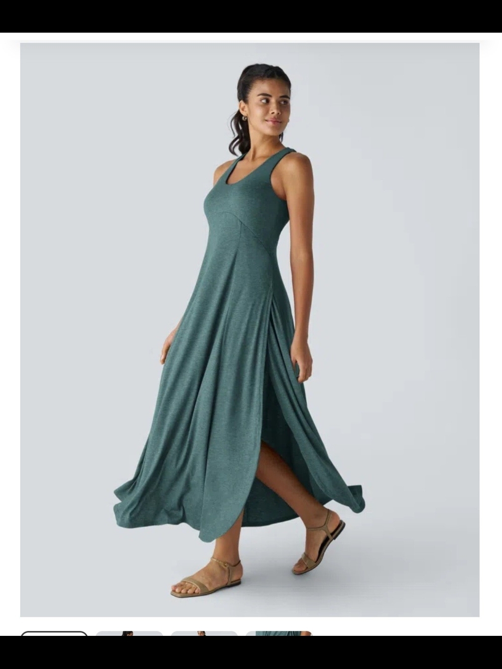 HALARA Forest Teal Sleeveless Maxi Dress